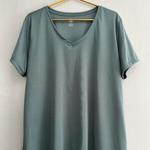 Athletic Works Women's Core Active V-neck T-shirt in a Steel Green
